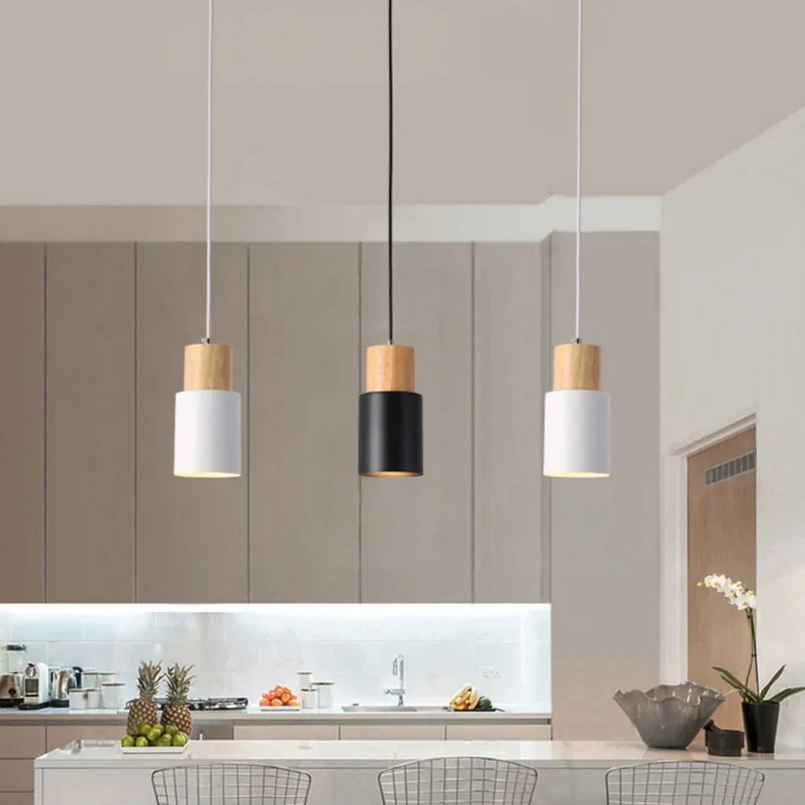 BOREA – Suspension en Bois Naturel et Aluminium
