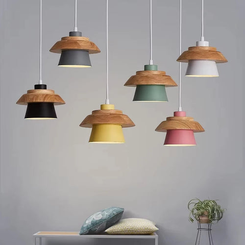 MACARENA – Suspension Bois Macaron Multicolore