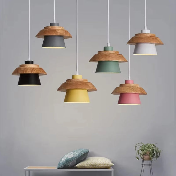 MACARENA – Suspension Bois Macaron Multicolore